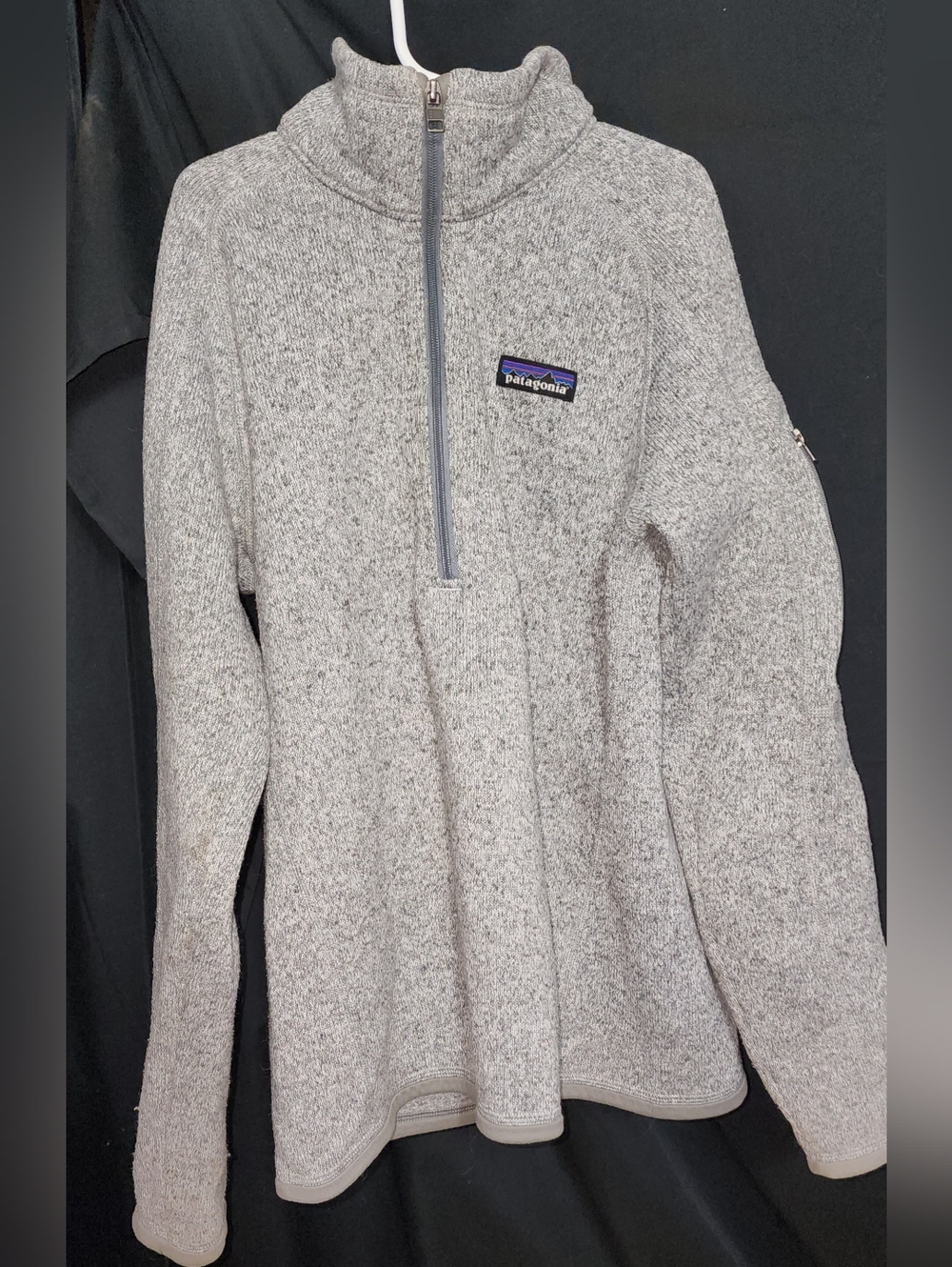 Patagonia Light Gray Heather Quarter-Zip Fleece Pullover